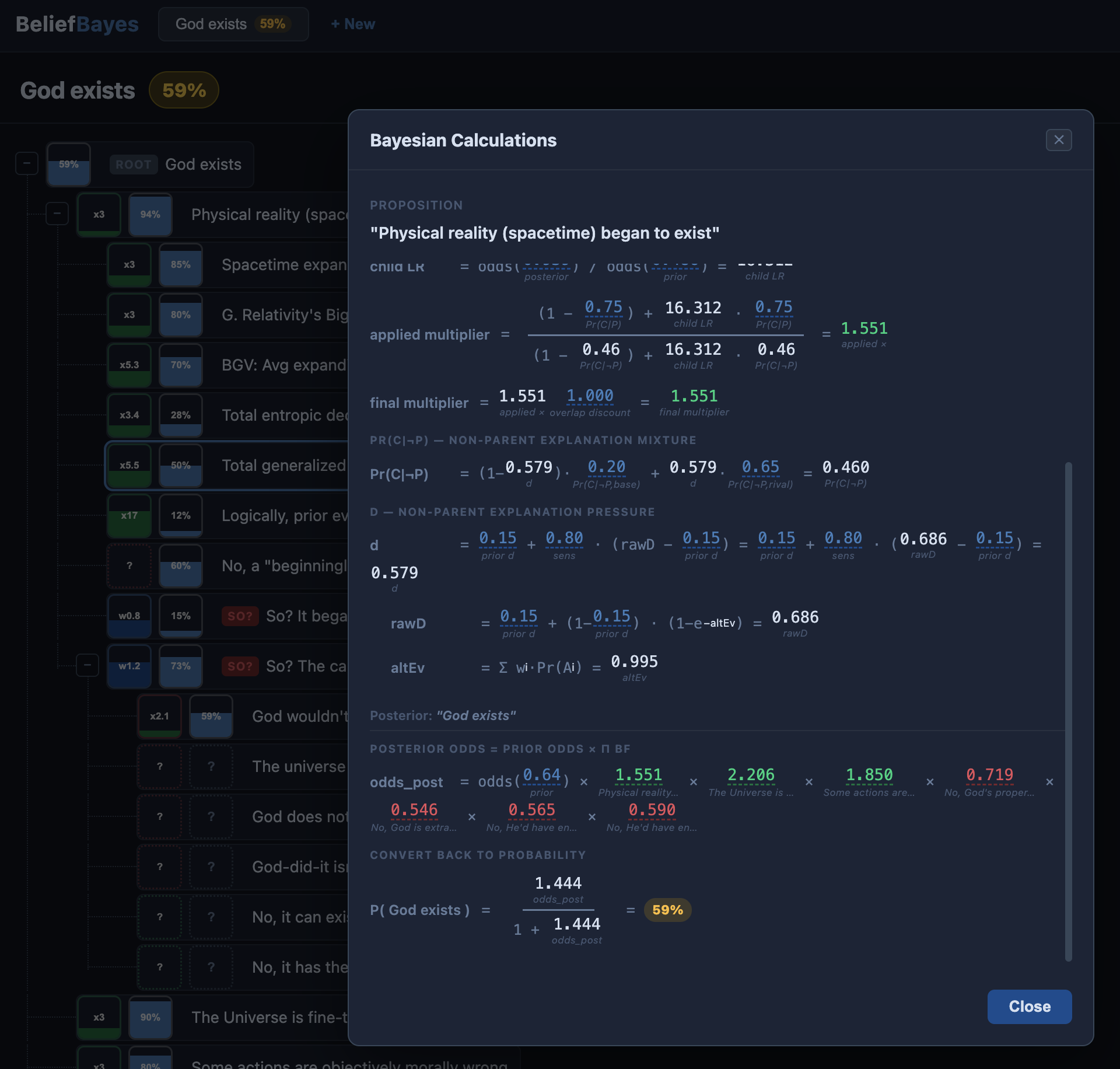 Bayesian Audit Trace Modal